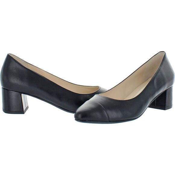 Cole Haan Womens The Go-To Pump Black Leather Slip-On Block Heels Shoes Used - Picture 5 of 6